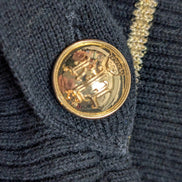 Pull Ralph Lauren (Lauren) Femme S Col Roulé Noir Doré Boutons Métal Chic 🏷️