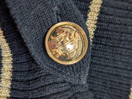 Pull Ralph Lauren (Lauren) Femme S Col Roulé Noir Doré Boutons Métal Chic 🏷️