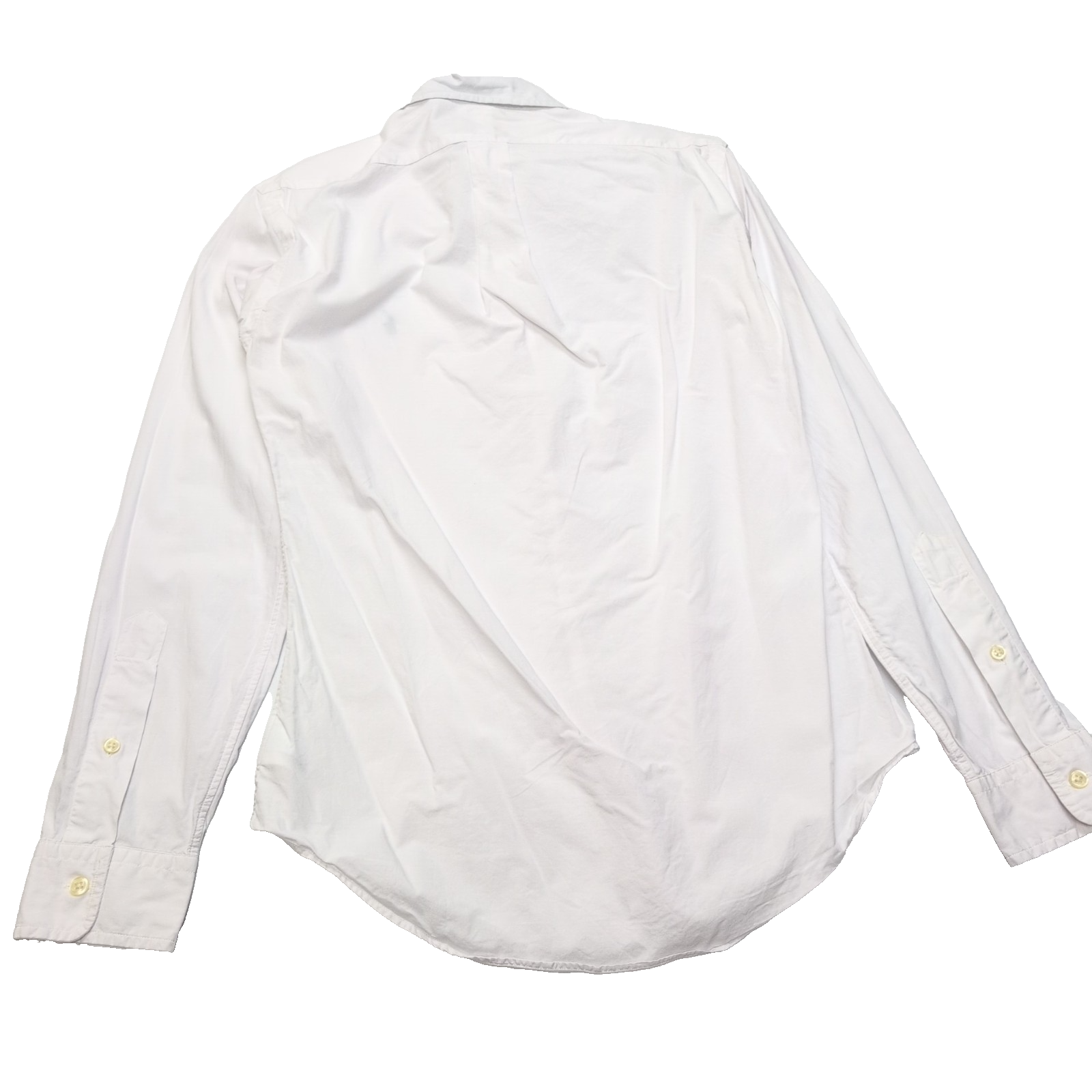 Chemise Ralph Lauren XS Blanche Logo Bleu Marine Manches Longues