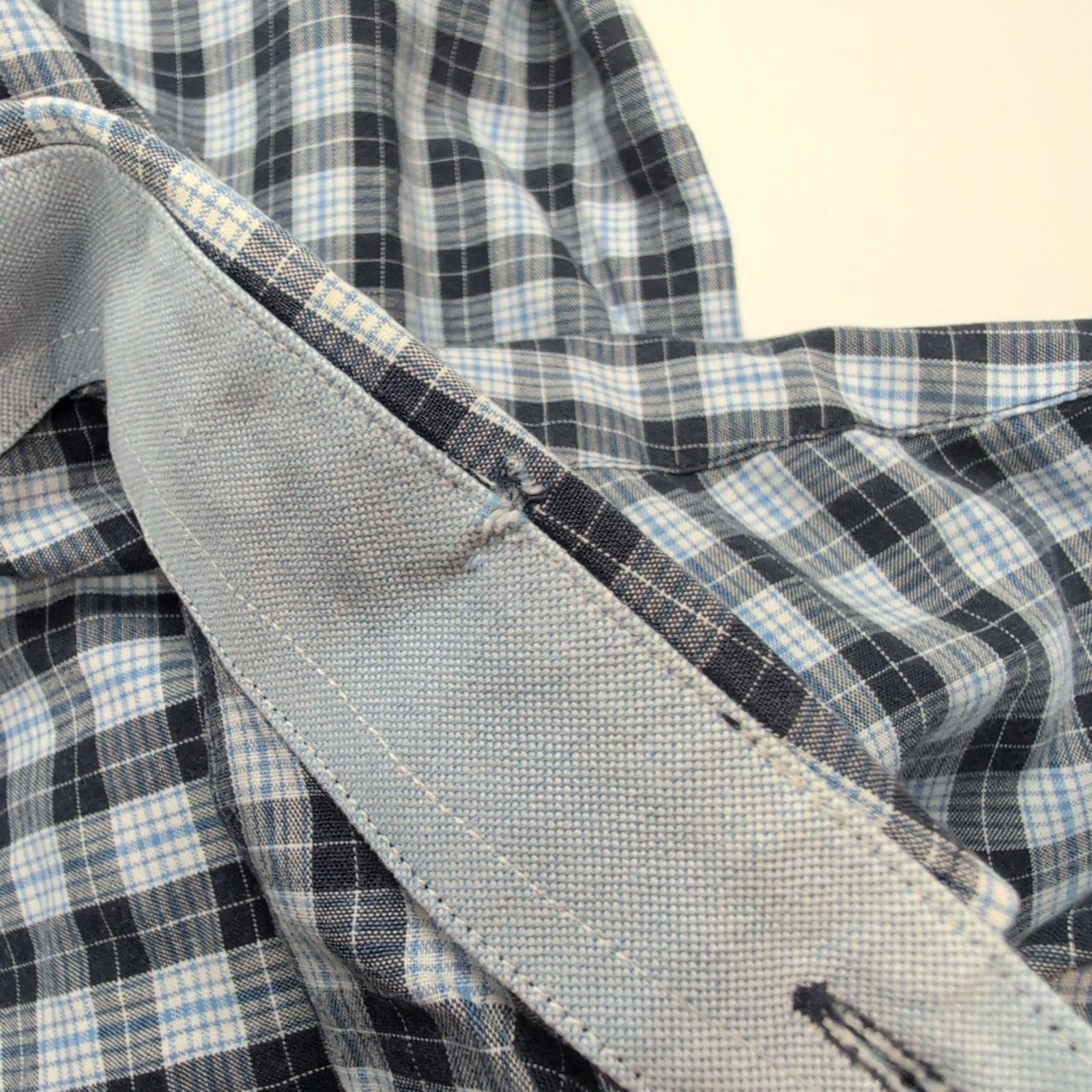Chemise manches courtes Tommy Hilfiger bleue à carreaux taille L homme 1 poche