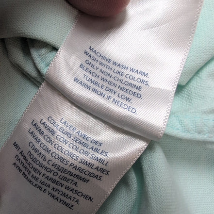 Chemise Ralph Lauren Vert Pastel S Manches Courtes Logo Rose