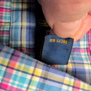 Chemise Ralph Lauren Homme S Bleu Jaune Rose Carreaux Logo Jaune Coton