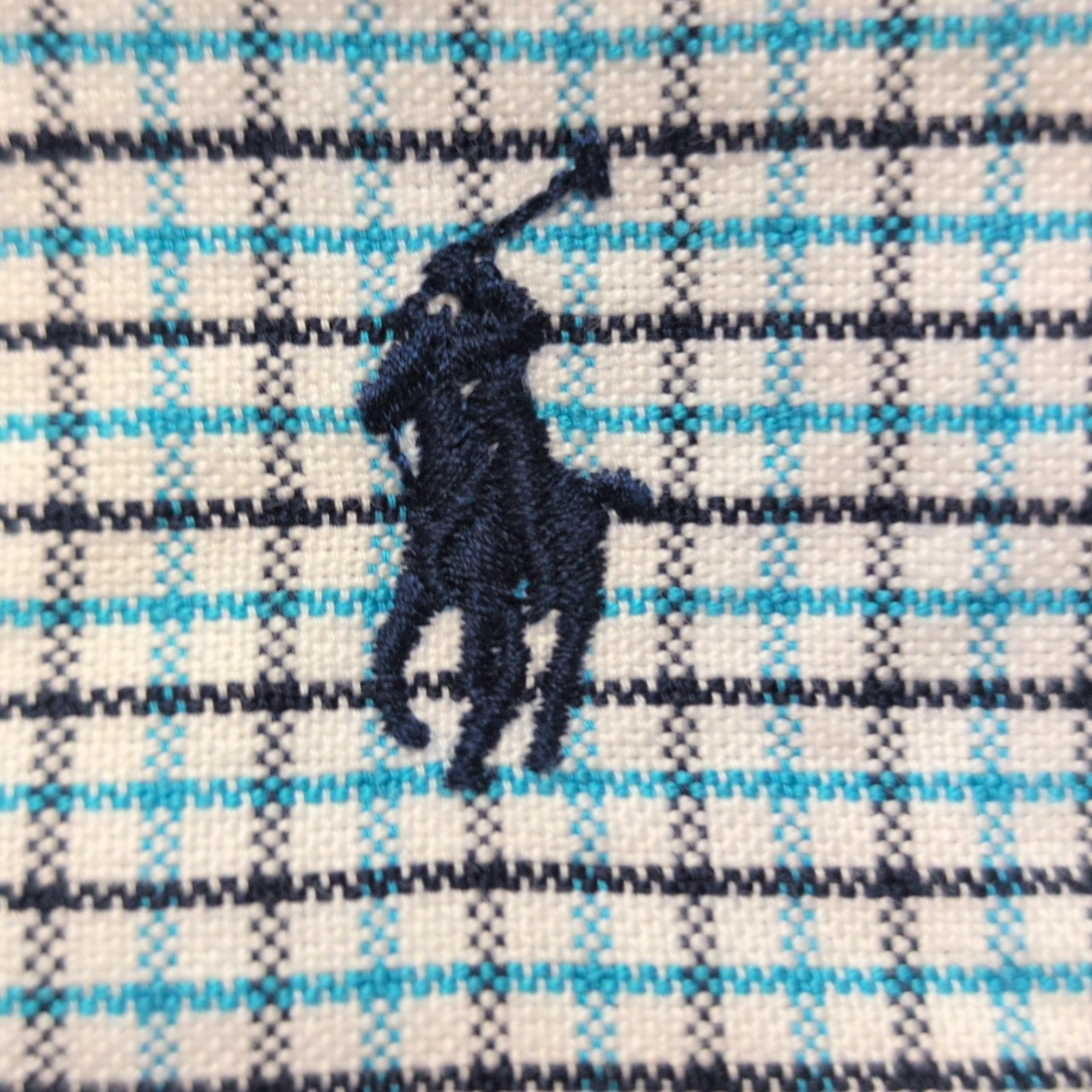 Chemise Ralph Lauren Custom Fit L Turquoise Noir Oxford Logo Bleu Marine
