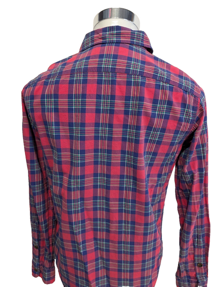 Chemise Polo Ralph Lauren Shirt S Tartan Rouge Bleu Vert Sans Logo Col Classique