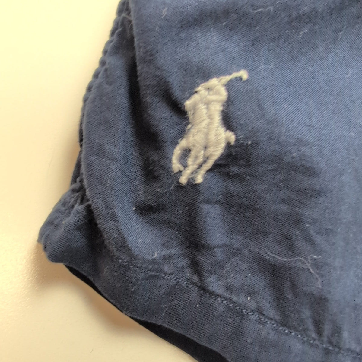 Chemise Polo Ralph Lauren L Bleu Marine Hawaïenne Logo Blanc QR manches courtes