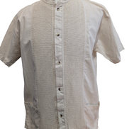 Chemise Hawaïenne Style Safari - Col Officier - Crème / Blanc Cassé - Taille M