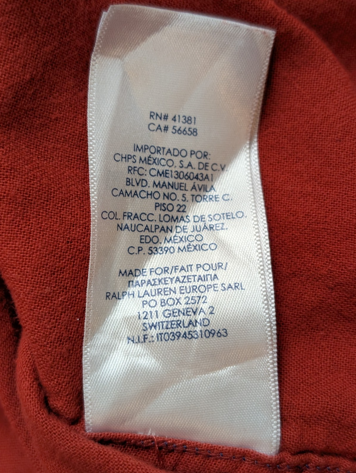 🌲 CHEMISE DOUBLÉE CHAPS XL (TG) CARREAUX ROUGE BLEU MARINE
