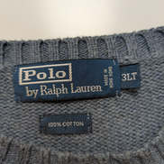 Pull POLO RALPH LAUREN Homme 3XL Bleu Zinc Épais Logo Marine Rare Big & Tall