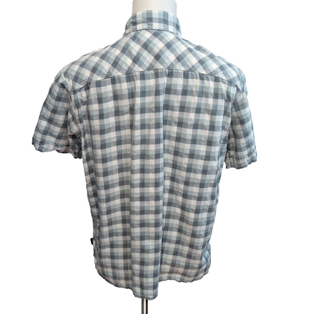 Chemise Patagonia L Vert Blanc Carreaux Coton Bio 2 Poches manches courtes