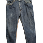 Jean Wrangler Homme Vintage Bleu W35 L29 Denim Épais Stretch Robuste Confort