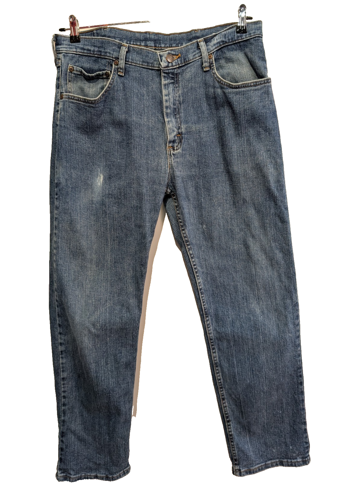 Jean Wrangler Homme Vintage Bleu W35 L29 Denim Épais Stretch Robuste Confort
