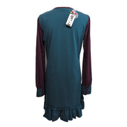 Robe Kéawa XL Verte Bordeaux Manches Longues Brodée Neuve Étiquette