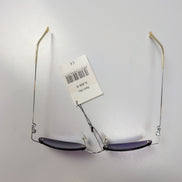 Lunettes de soleil Y2K Branche fine Métal chromé Sans monture Ovale Violet