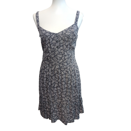 Robe d'été Abercrombie & Fitch Fleurie Gris Blanc Bretelles S