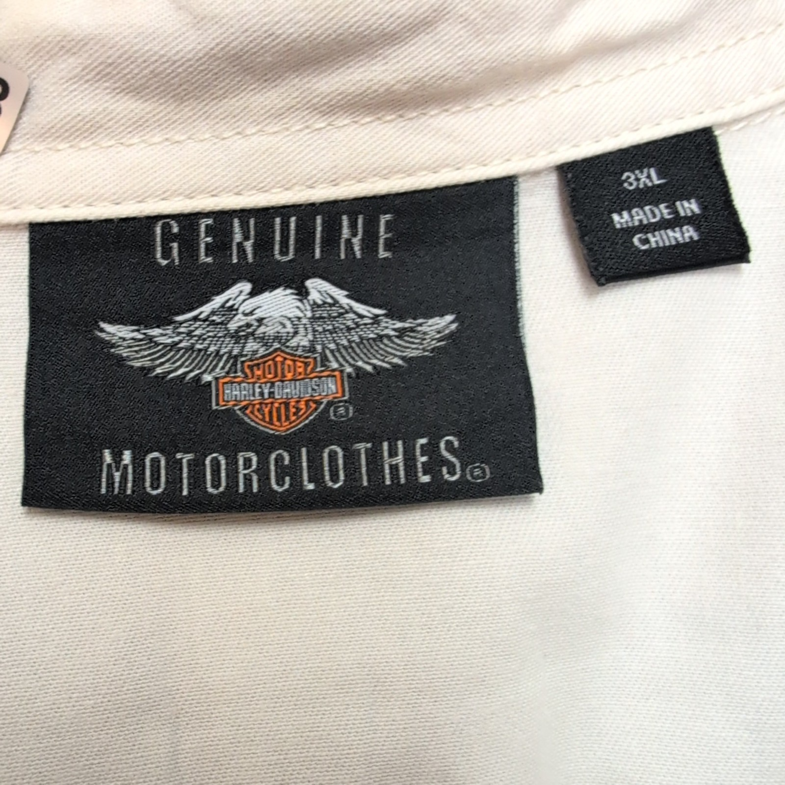 Chemise Harley Davidson Racing 3XL blanche brodée biker rare XXL