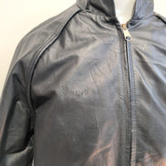Blouson Cuir Femme XS Canada Sportswear TP Noir Bomber Racing Vintage |52c