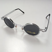 Lunettes de soleil rondes style Y2K Hippie en métal chromé ☮️