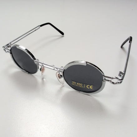 Lunettes de soleil rondes style Y2K Hippie en métal chromé ☮️
