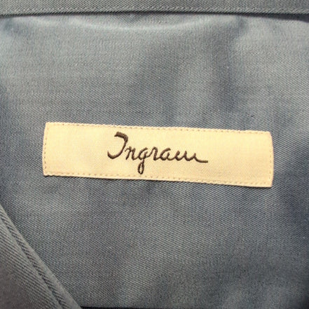 Chemise Ingram 2XL Bleu Uni 100% Coton Neuve Sans Étiquette Italie