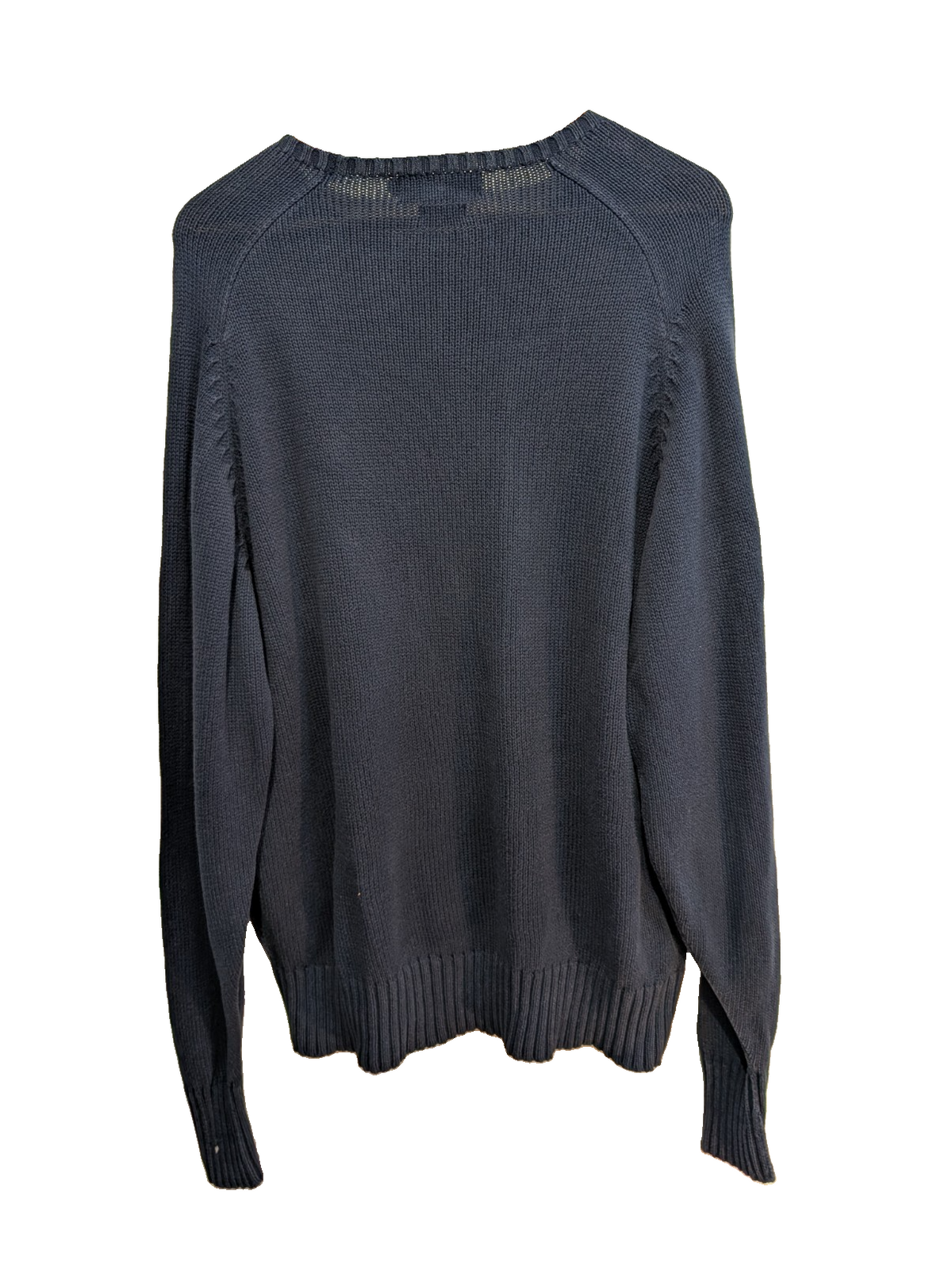 Pull Polo Ralph Lauren XL bleu marine col rond coton logo rouge brodé