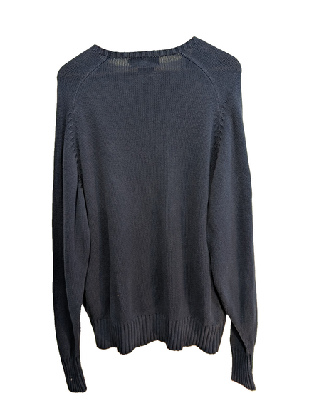 Pull Polo Ralph Lauren XL bleu marine col rond coton logo rouge brodé