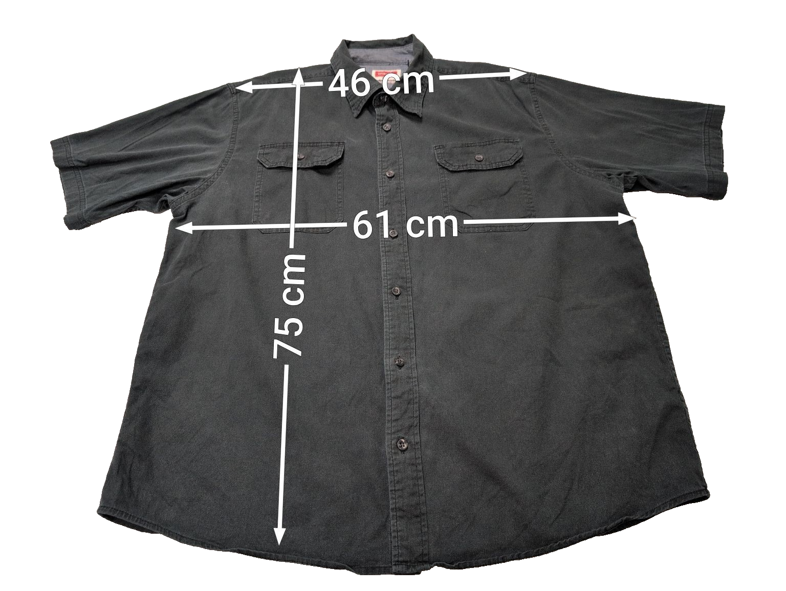 Chemise manches courtes Wrangler noir uni 2 poches taille L Homme
