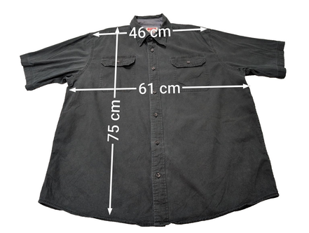 Chemise manches courtes Wrangler noir uni 2 poches taille L Homme
