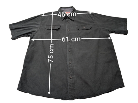 Chemise manches courtes Wrangler noir uni 2 poches taille L Homme
