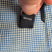 Chemise Nautica L Bleu Micro Carreaux 100% Coton Manches Courtes
