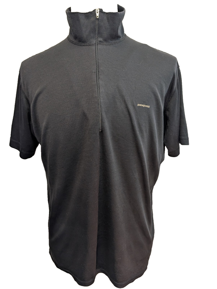 Polo Patagonia Capilene Noir Col Zippé - Homme Taille L