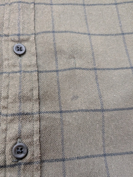 Chemise LEVI'S Commuter Flanelle Kaki & Noir Manches Longues - Taille XXL