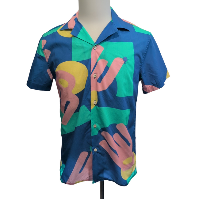 Chemise Hawaïenne FAGUO XS Multicolore Manches Courtes Coton Neuve Étiquette
