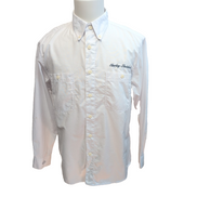 Chemise Harley Davidson Blanche M 2 Poches Logo Brodé Manches Longues