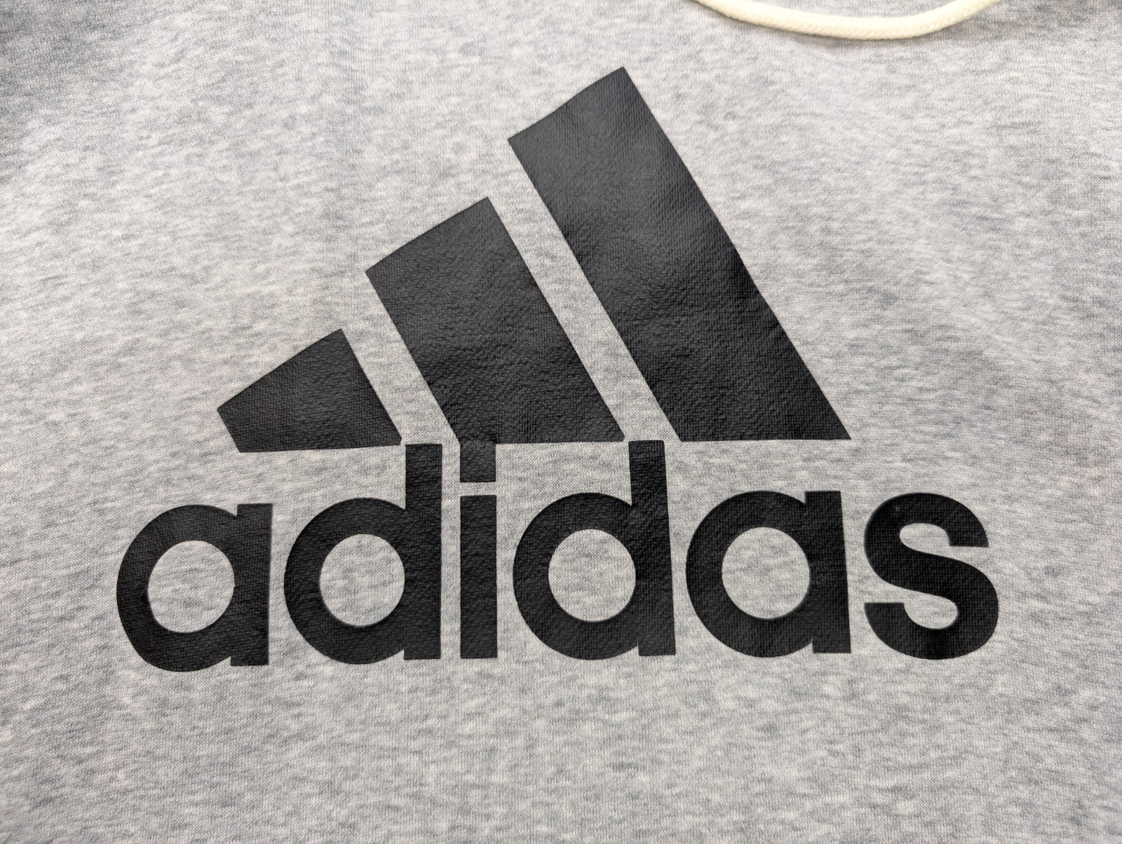 ➜ Sweat à Capuche Adidas Vintage - Logo Poitrine - Gris - Taille S