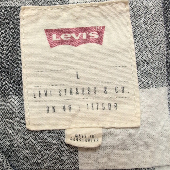 Chemise LEVI'S Homme L Grise et Blanche à Carreaux Manches Courtes