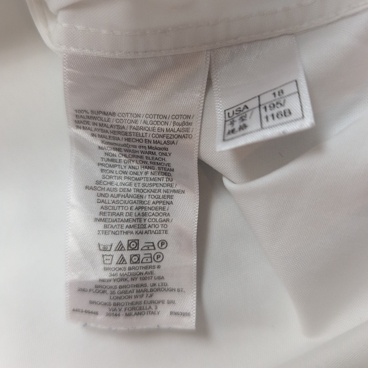 Chemise Brooks Brothers Madison XXL Supima Coton Blanche Poche Unie