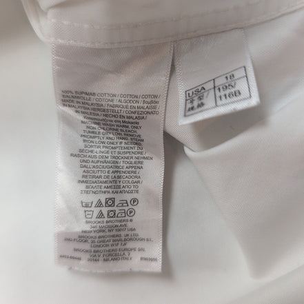 Chemise Brooks Brothers Madison XXL Supima Coton Blanche Poche Unie