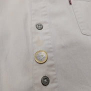 CHEMISE LEVI'S Jean Lourd Blanc Cassé XXL Homme Vintage Bouton Métal