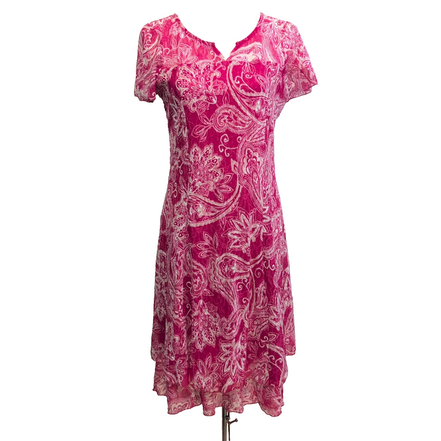 Robe Christine Laure S Rose Fuchsia Motif Paisley Neuve Étiquette