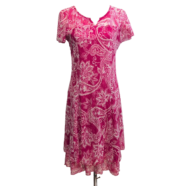 Robe Christine Laure S Rose Fuchsia Motif Paisley Neuve Étiquette