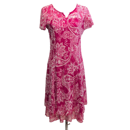 Robe Christine Laure S Rose Fuchsia Motif Paisley Neuve Étiquette