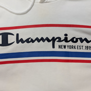 CHAMPION Sweat à Capuche Homme S Blanc Logo Drapeau Américain Hoodie Sport