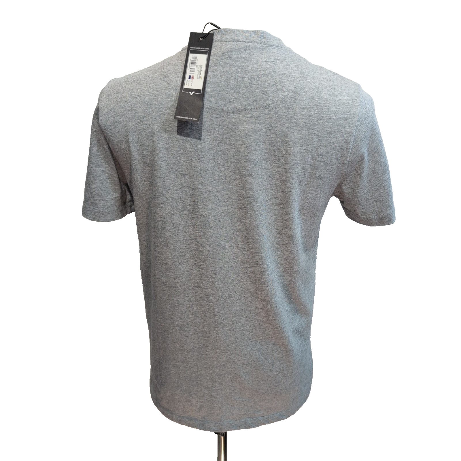 T-shirt VOI Jeans Co Gris Taille M Neuf Étiquette Logo Brodé Coton Viscose