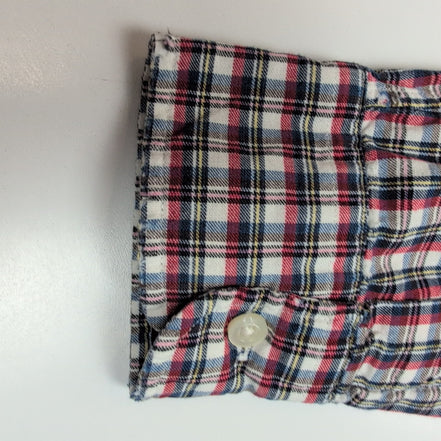 Chemise Ralph Lauren Blake S Carreaux Rouge Bleu Logo Brodé manches longues