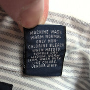 Chemise Lands' End L Rayures Gris Oxford USA Poche Manches Longues