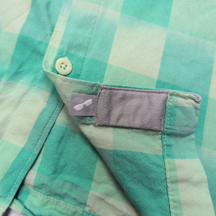 Chemise Columbia M vert carreaux manches courtes 2 poches outdoor