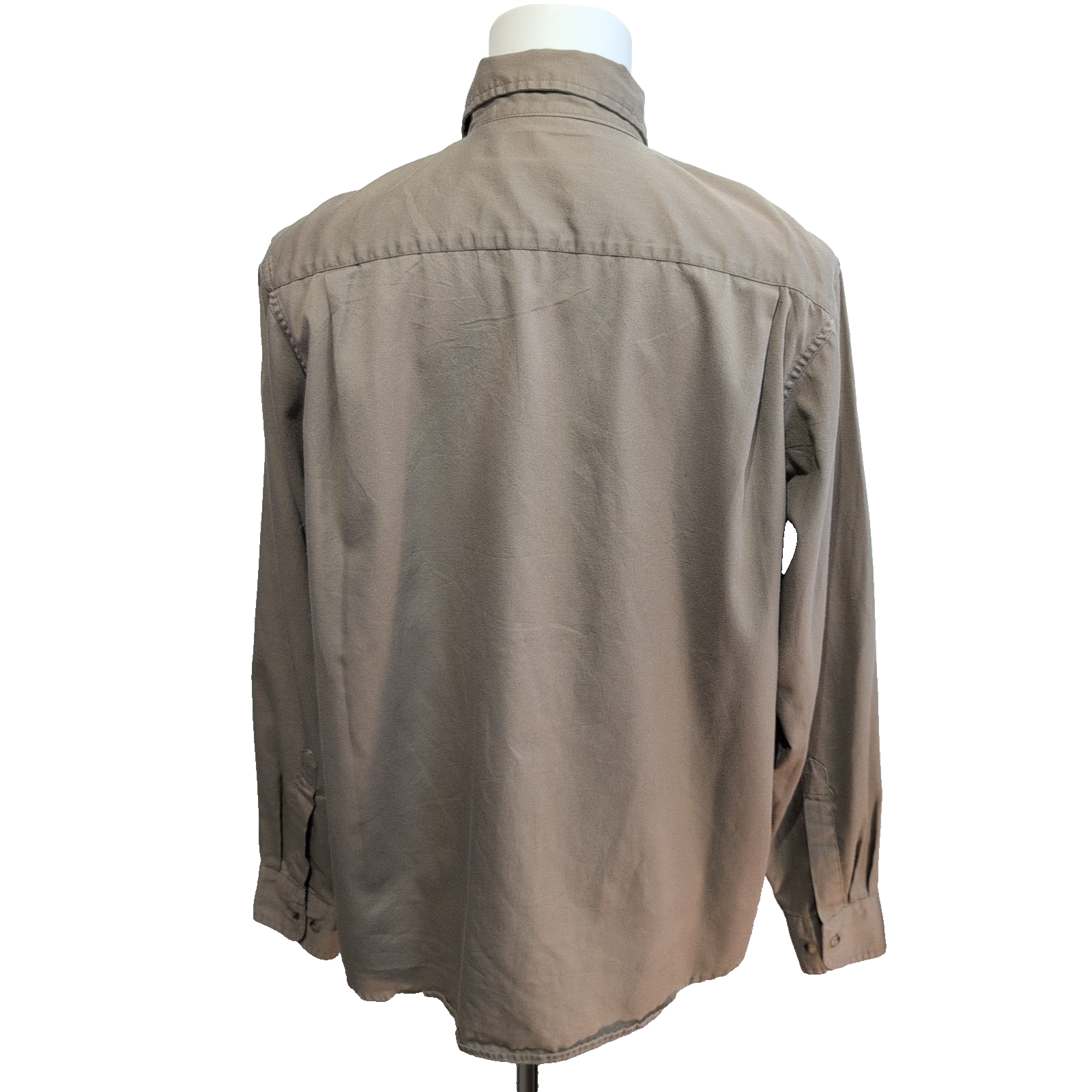 Chemise Wrangler Homme Taille L Marron Clair Camel Mélange Coton Poche