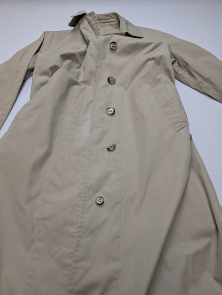 Trench-Coat Long London Fog Femme M Beige Crème Classique Imperméable