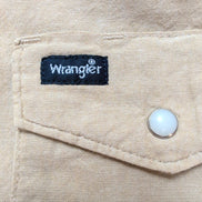 Chemise Wrangler Western Manches Longues Beige Boutons Pression Nacrés Taille M