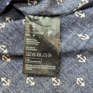 Chemise H&M bleu marine motifs ancres blanches manches longues M